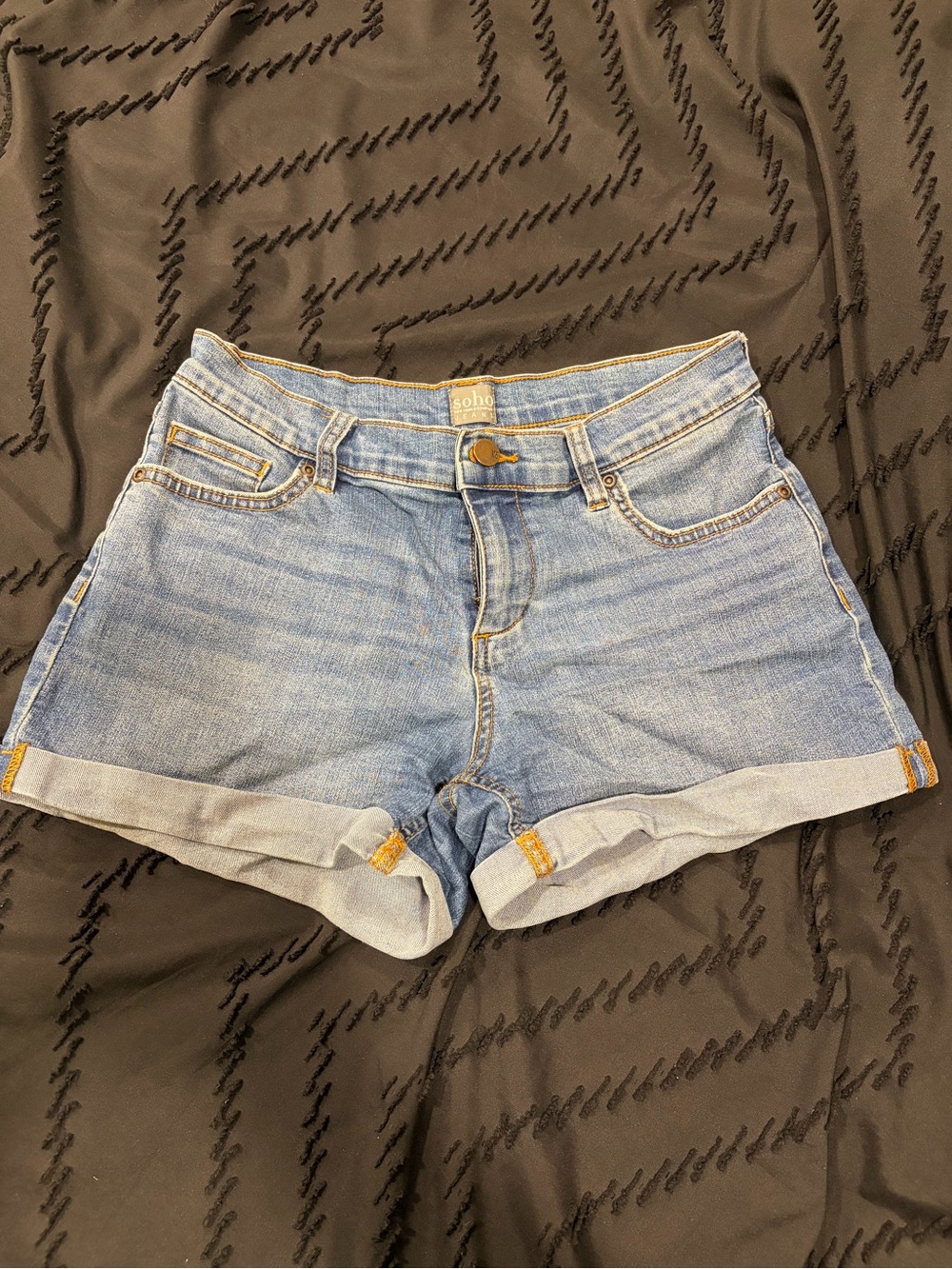 Soho Light Wash Denim Cuffed Shorts